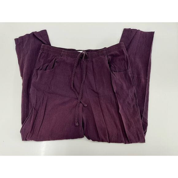 Jenny Newman Womens Pants Size 8 Petite Purple Plum Elastic Waist - Picture 1 of 11